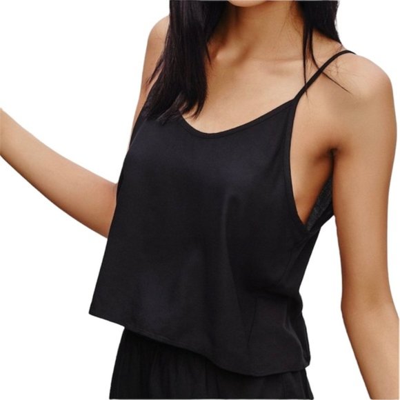 New Aritzia Azure Skies Sheer Mesh Back Camisole Arago Tank Top Black Size XXS - Picture 1 of 16